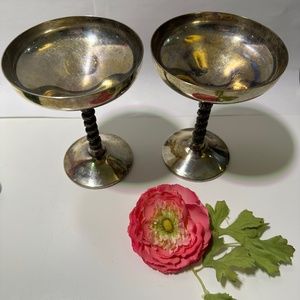 Vintage F.B.Rogers Silver Plate Champagne Goblets, Set of 2.